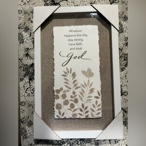 Inspirational Framed Wall Art with Quote in Shadow Frame